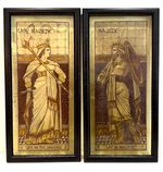 Antique Victorian Pr Stained  Painted Glass Panels pictures  Shakespears Macbeth