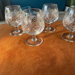 4 x Thomas webb st andrews pattern brandy glasses in great condition 1970,s disc