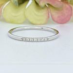 Wedding Band 0.15Ct Round Moissanite Anniversary Ring 14k White Gold in Size 7.5