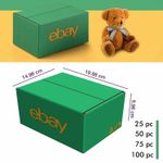 eBay Branded Packaging Small Cardboard Box (14.98cmx19.98cmx9.98cm) Green/Yellow