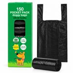 150 Pocket Pack Doggy Bags With Tie Handles Strong Doggy Poop Pet Waste Pack