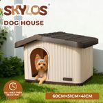 Skylos Plastic Dog House Pet Kennel Shelter for Small Medium Dogs Indoor Outdoor