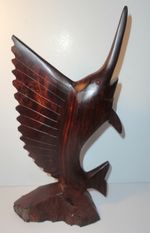 Carved Sword Fish Marlin Sail Fish Figurine 9" tall Wooden?