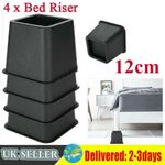 4Pcs 4" Heavy Duty Bed Chair Risers Feet Leg Lift Furniture Extra Raisers Stand