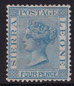 SIERRA LEONE GVI SG21, 4d blue - mounted mint