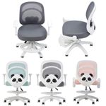 Cute Kids Swivel Desk Chair Ergonomic Study Chair with Flip Armrest & Footrest