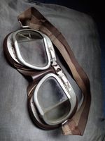 Halcyon Mark 8 Service Goggles Leather Vintage Motorcycle Car Racing Aviation