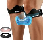 Dualeco Upgraded Patella Strap Adjustable Knee Support Wrap Black Pair (2)