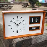 Original 1960s Vintage Calendar wall clock bank industrial factory commercial