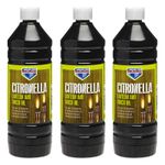 3x Bartoline Citron Lamp Oil Outdoor Use Fuel Oil Burning Torch Lamp Lantern 1L