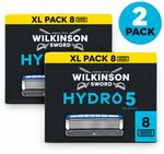 Wilkinson Sword Hydro 5 Razor Blades 2 x 8 Packs Mens Shaving Genuine 16 Refills