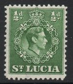 St Lucia 1938-48 ½d Green perf 12½ SG 128a Mnh.