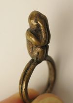 African ethnographic antique: Dogon Bronze/brass divination ring. Provenance