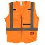 ⭐MILWAUKEE ORANGE HI-VIZ SMALL/MEDIUM SAFETY VEST CLASS 2 REFLECTIVE PPE  ⭐