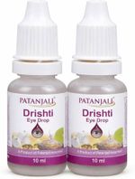 Pack 2 - Patanjali Drishti Eye Drop 10ml - Ayurvedic Herbal Eye Tonic for Vision