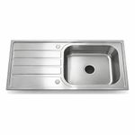 Prestige 1050CR9 Inset Kitchen Sink Single Bowl with Drainer Stainless Steel