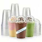 Disposable Plastic Smoothie Milkshake Cups 10/12/16/20oz Reusable with Dome Lids