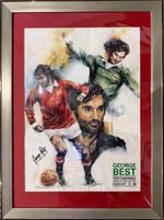 George Best Man U Football Legend Hand Signed Ltd Edition Testimonial Poster COA
