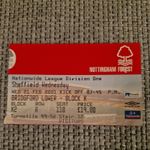 Nottingham Forest V Sheffield Wednesday 21/02/2001 Ticket Stub