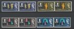 GB QEII 1964 SG646-9 Shakespeare Festival Phosphor UMM Horizontal Pairs Cat £10