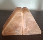 Vintage Real Alabaster Bookends Pair Pink Polished Geometric Made in Scotland