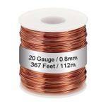 20 Gauge/0.8mm Dia 367 Feet/112m 1.1 Pound 99.9% Copper Wire for Jewelry Making