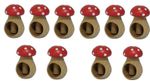 10 Nutcrackers OAK wood SOLID mushroom Nutcracker CHRISTMAS - SET 10 Toadstool