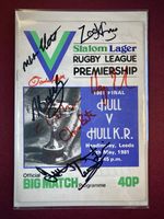 Signed 1981 Rugby League Premiership Final Prog Hull v Hull KR - (8 Autographs!)