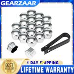 20PCS 17MM FOR ALL CAR CHROME ALLOY CAR WHEEL NUT BOLT COVERS CAPS UNIVERSAL