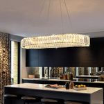 Crystal Chandelier LED Ceiling Light Pendant Lamp Height Adjustable Warm White