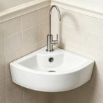 Corner Sink Basin White Ceramic Corner Sink Bathroom Wall Mounted Basin 435mm
