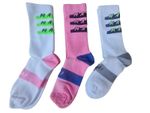 3 x Pairs of MAAP Lightweight Cycling Socks - White/Pink - Size 8-11 - Brand New