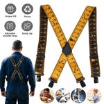 50MM MENS WIDE HEAVY DUTY X SHAPE BRACES ELASTIC SUSPENDERS TROUSER CLIPS UK