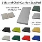 1 & 3pcs Rattan Chair Cushion Set Garden Sofa Seat Pad Replacement Waterproof UK