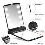 LED Light Foldable Illuminated Make Up Cosmetic Flip Beauty Vanity Mirror Travel