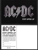 AC/DC acdc Ac dc Rare 2000 Set of 2 PROMO PARTY INVITE POSTCARD 6x4 of Stiff CD
