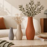 Ribbed Fluted Flower Vase 3D Printed | Modern Home Decor | Triformia UK Made