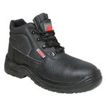 Mens S3 Safety Steel Toe Cap & Midsole Work Boots Black Leather Size 3 to 12 UK