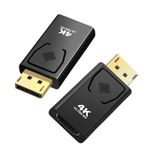 DisplayPort to HDMI Adapter DP Male to HDMI Female Converter 4K 60Hz Plug Play