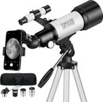 70mm 400mm Telescope | HD Refractor | Tripod Phone Adapter Travel Kit