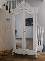 Double French Style Painted Armoire with Mirrors. Used-Needs A Little TLC