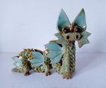 (258) LARGE Yare Designs Pottery Dragon # 26cm x 21cm # Excellent Condition