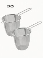 2pcs Stainless Steel Tea Infuser With Mesh Filter, Loose Leaf Tea & Spice Strain