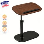 🔥C-Shaped Side Table Adjustable Height 360° Rotating Laptop Desk Sofa Tray UK