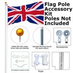 Flag Pole Tool Set Nylon Braided Rope Flagpole Accessories Repair Pulley Kit