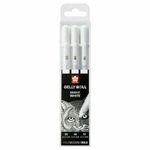 Sakura Gelly Roll Gel Pens Bright White Set -05/08/10- Metallic FINE MEDIUM BOLD