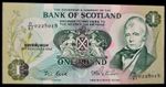 BANK OF SOTLAND, 1986, WALTER SCOTT, £1 POUND BANKNOTE.                       C2