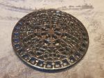 Round Black Cast Iron Trivet, 22cms Diameter, Preloved, Good