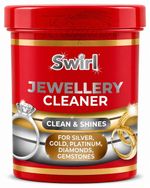 Swirl Jewellery Cleaner Liquid with Basket, Brush for Silver Gold Diamonds 145ml