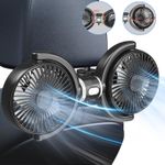 Car Fan for Backseat USB Dual Head Car Seat Fans 360° Clip Rear Headrest Fan